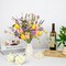 Artificial Spring Flowers 12 Pack Spring Flower Stems 17 Inch Floral Picks with Pink Yellow Purple Tulips Wildflowers for Centerpieces Vases Floral Arrangements Summer Easter Decor